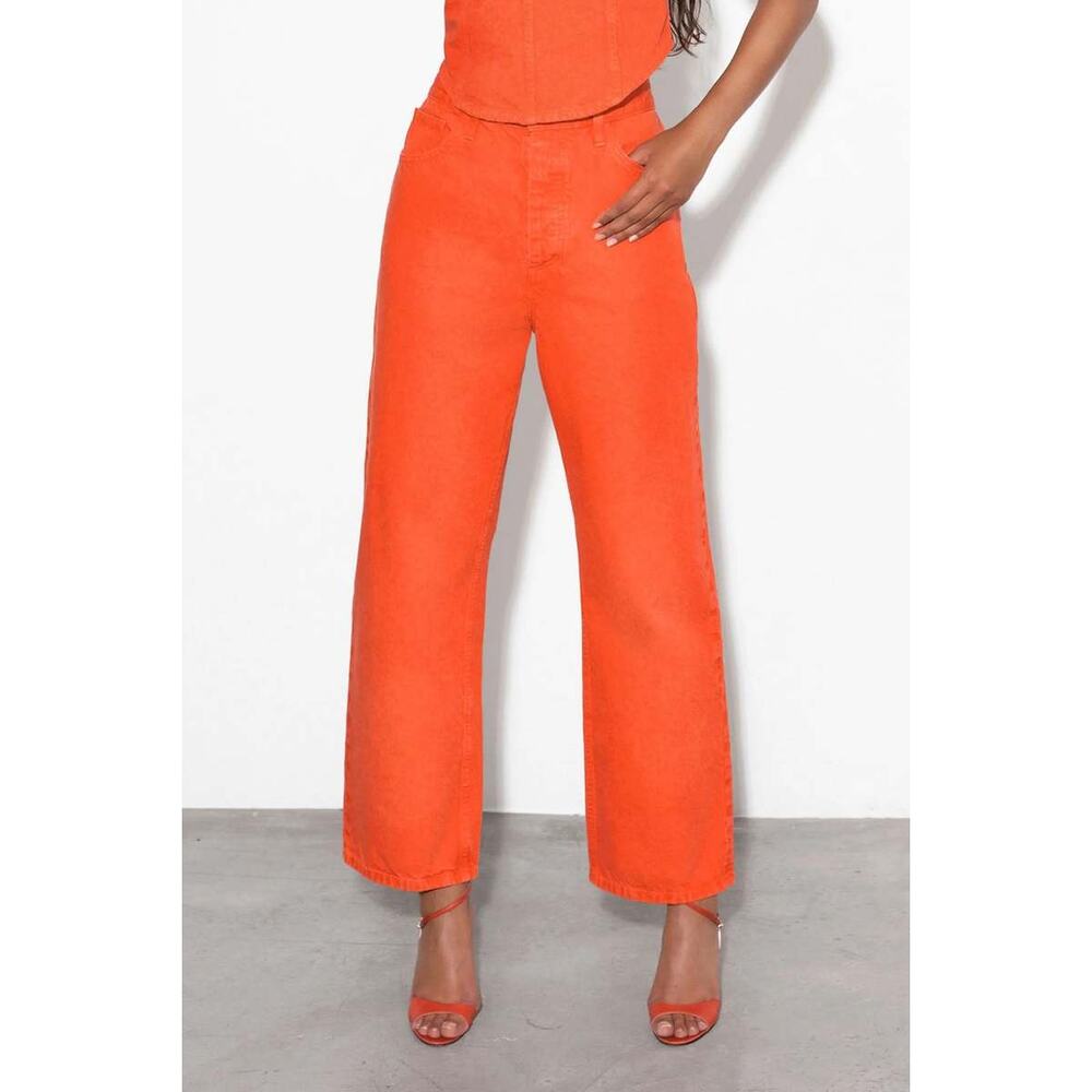 Mara Hoffmann Georgina Pant Poppy Coral Relaxed Fit Straight Leg Plus SZ 16